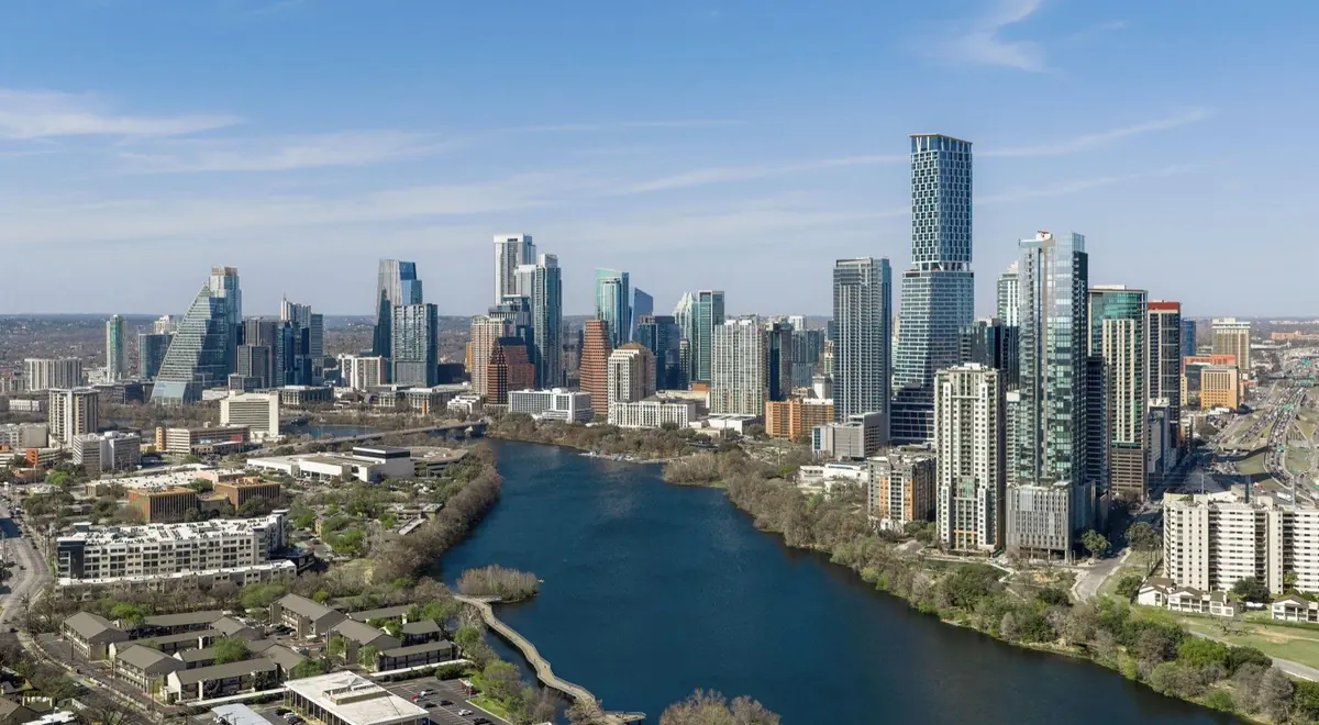 Downtown Austin, Texas skyline along the river
