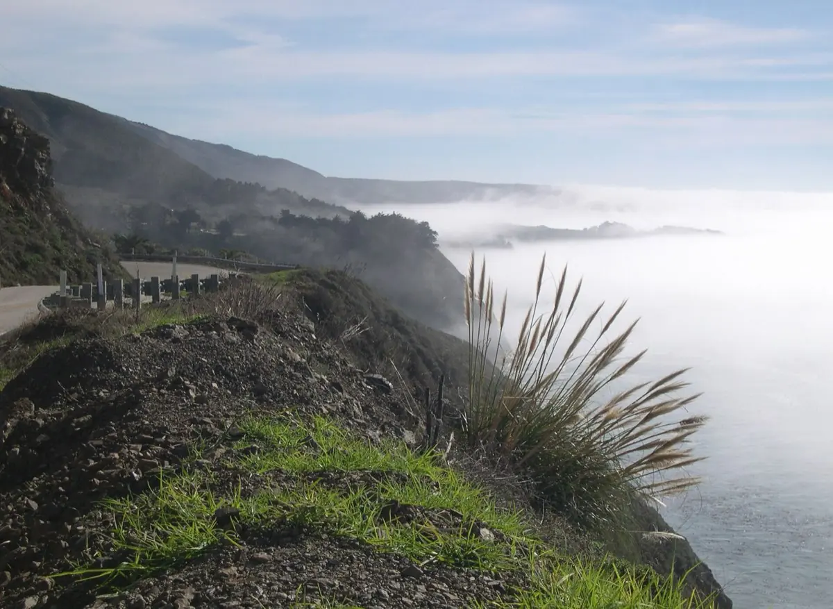 The rugged Big Sur coastline along California Highway 1