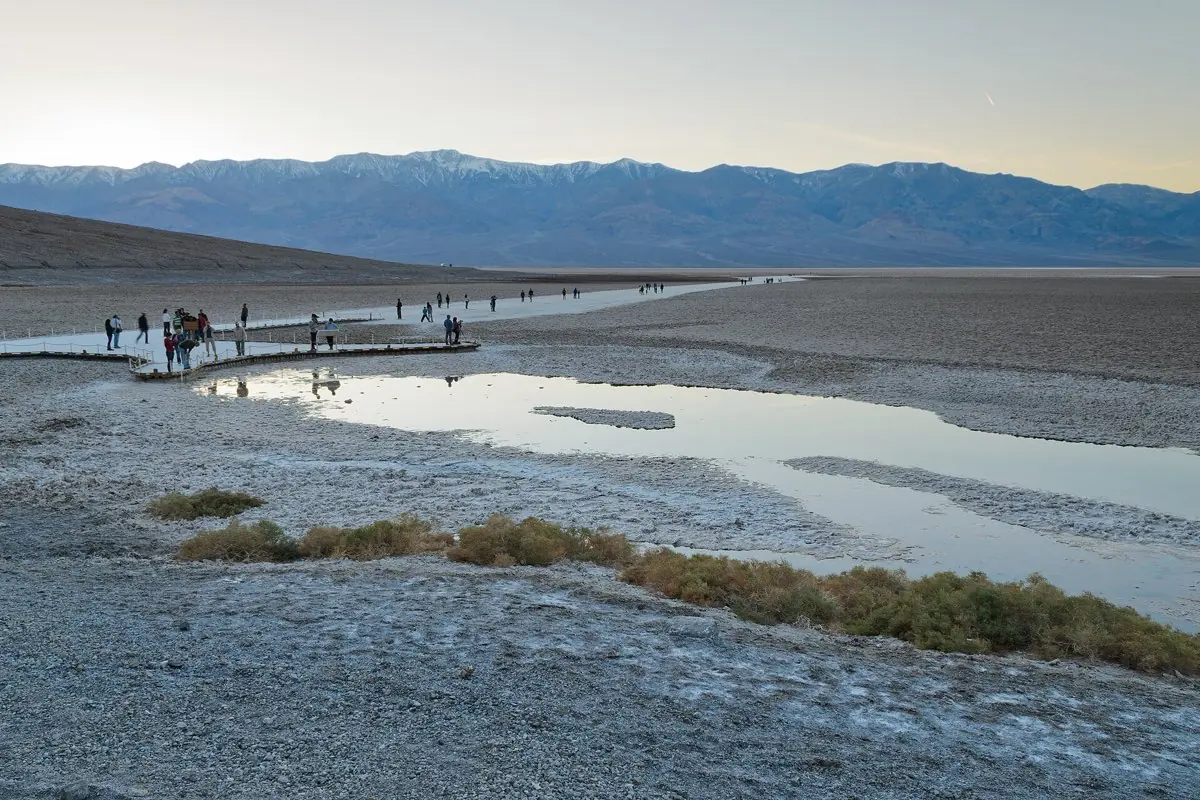 The salt flats of Badwater Basin in Death Valley
